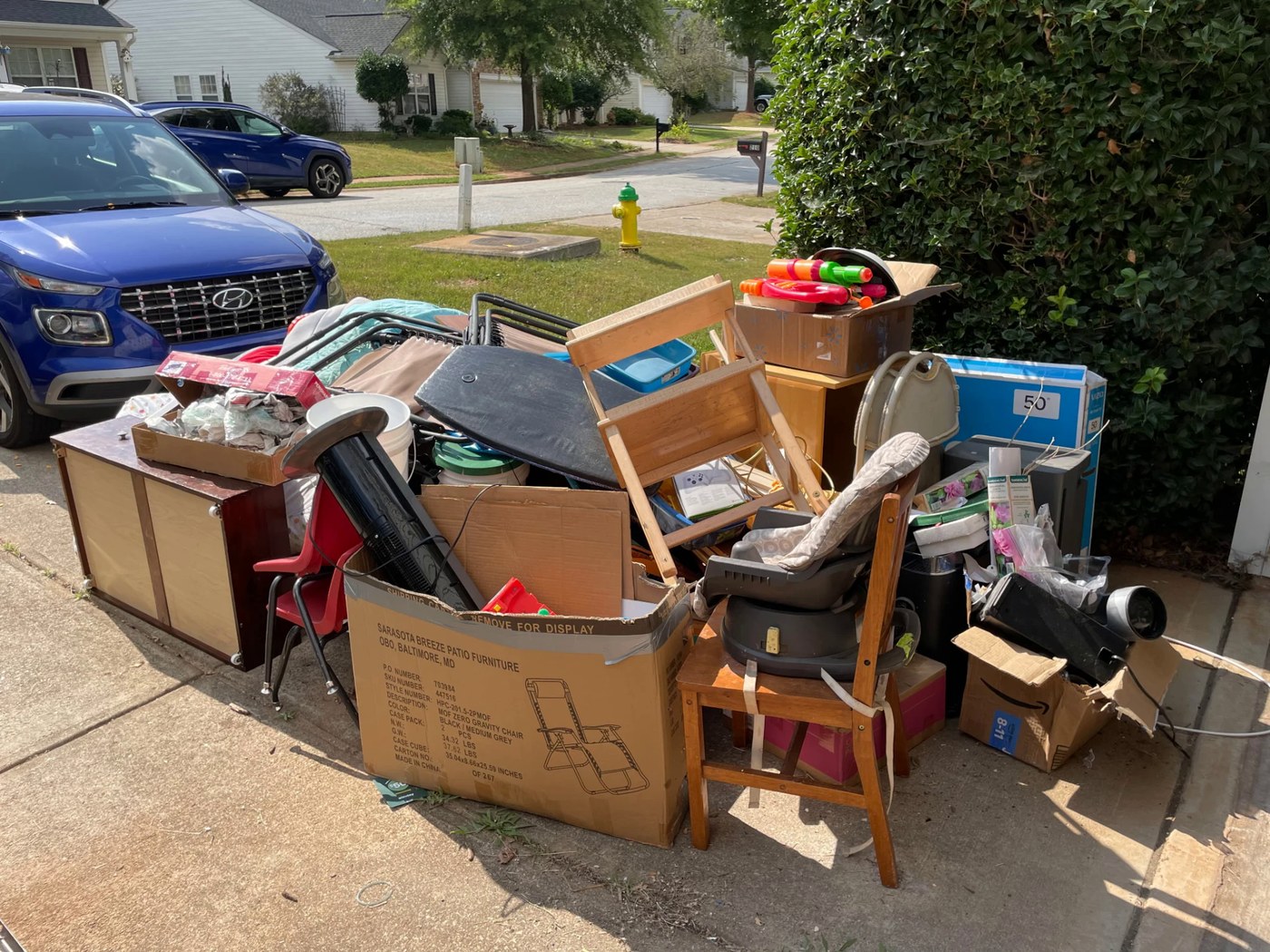 Curbside Household Pile-Out — before